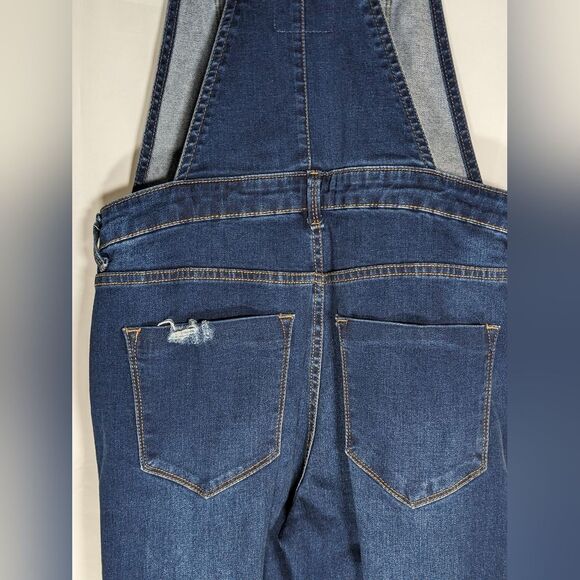 Forever 21 Los Angeles Distressed Denim Overalls Size 26 - Picture 6 of 8